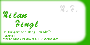 milan hingl business card